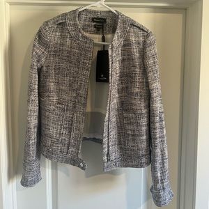 Greyish Blue Tweed Jacket from Massimo Dutti